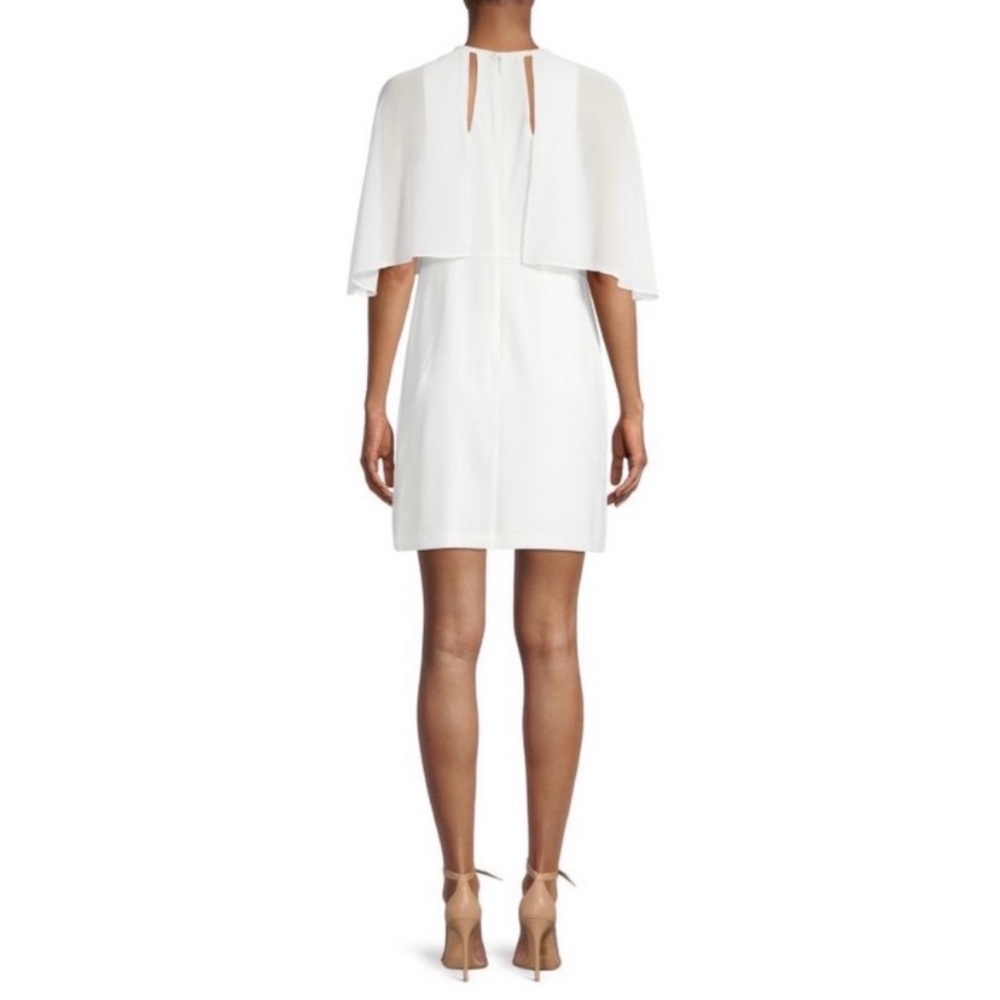 HALSTON HERITAGE Cape Overlay Sheath Dress Size 12
Ivory/White - Picture 11 of 15